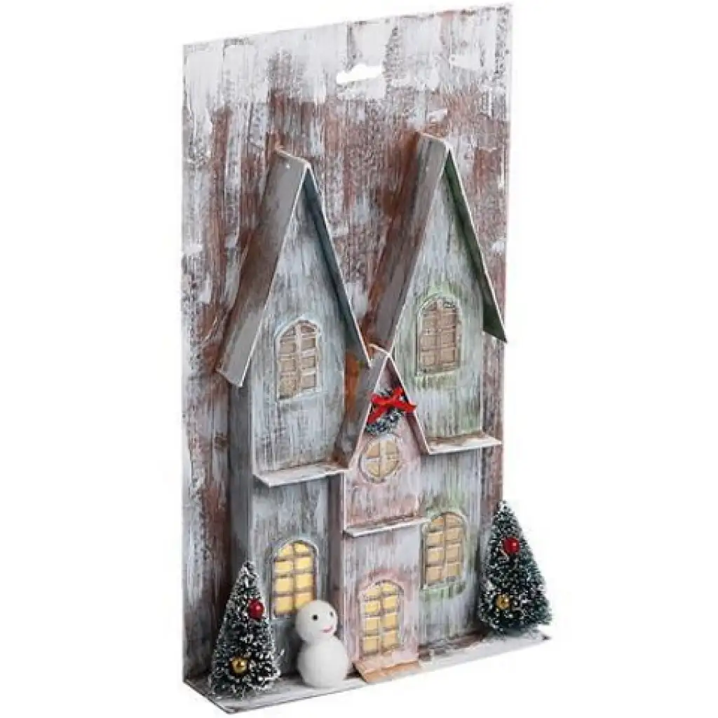 Stop & Look: Weihnachtshaus aus Papier mit Licht 17x5x30cm Bild 1