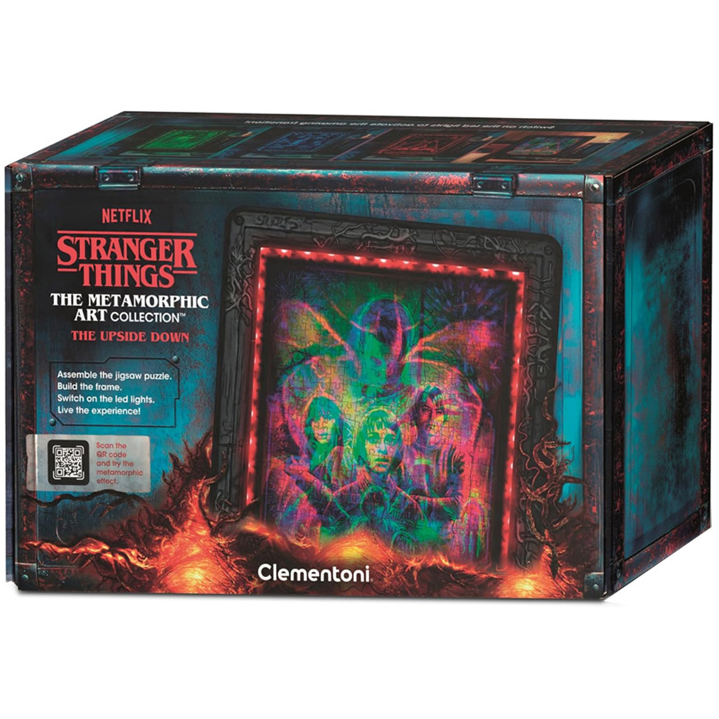 Stranger Things 520-teiliges Puzzle mit Rahmen und RGB-LED-Beleuchtung – Clementoni Bild 1