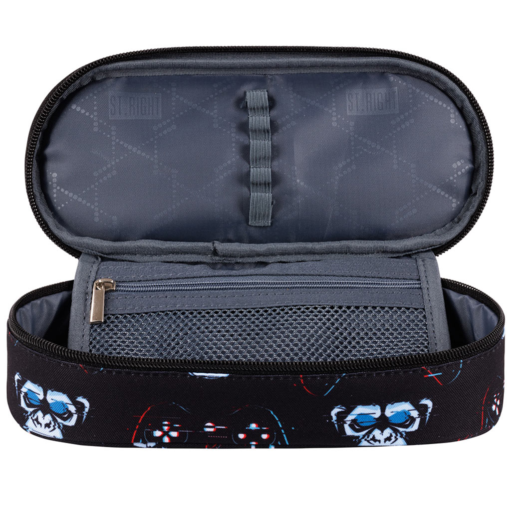St.Right: Blauer Gamer schwarz-blau ovaler Federmäppchen 23cm Bild 2