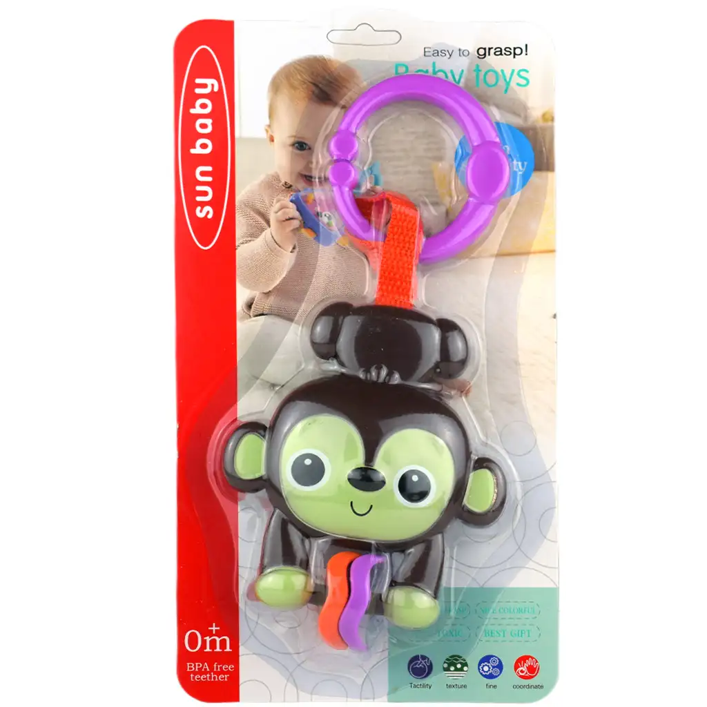 Sun Baby: Fröhlicher brauner Affe BPA-freie Babyrassel Bild 5