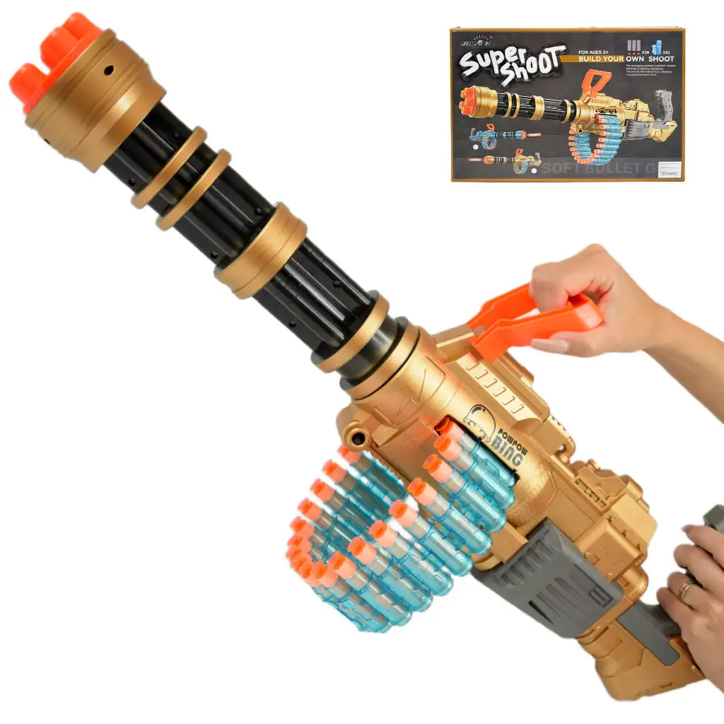 SuperShoot: Elektronisches riesiges Schaumstoffgeschütz mit Patronen und Akku 70cm Bild 1