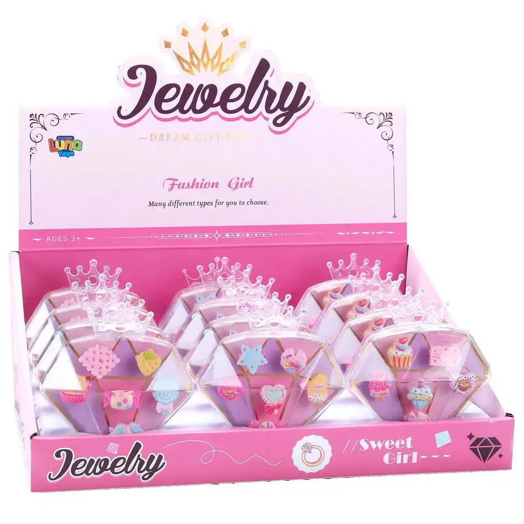 Süßigkeiten-Ringset in verschiedenen Varianten in einer diamantförmigen Schachtel 1 Stück Bild 3