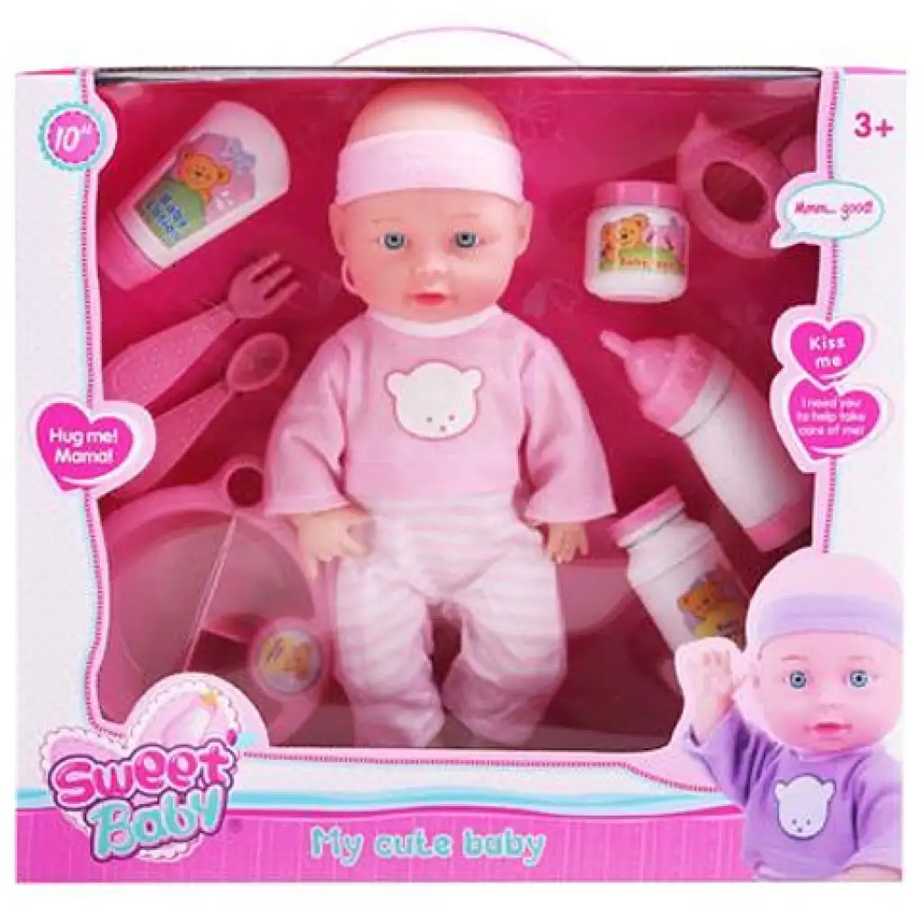 Sweet Baby Puppe 8 Stück mit Zubehör 25cm Bild 1