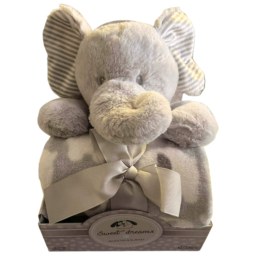 SweetDreams: Decke und Plüschelefant in Grau Bild 1