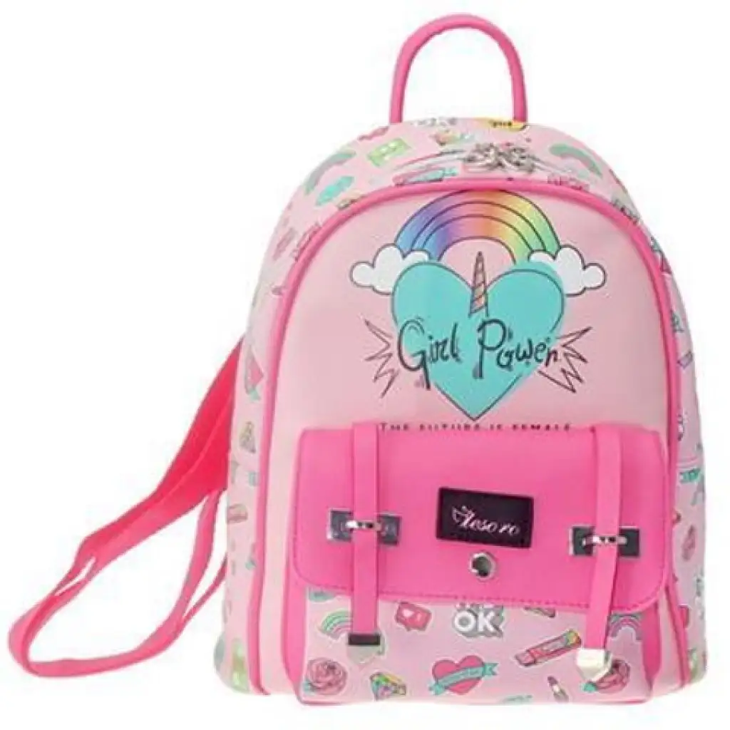 Tesoro: Rosa Girl Power Rucksack 20x10x25cm Bild 1