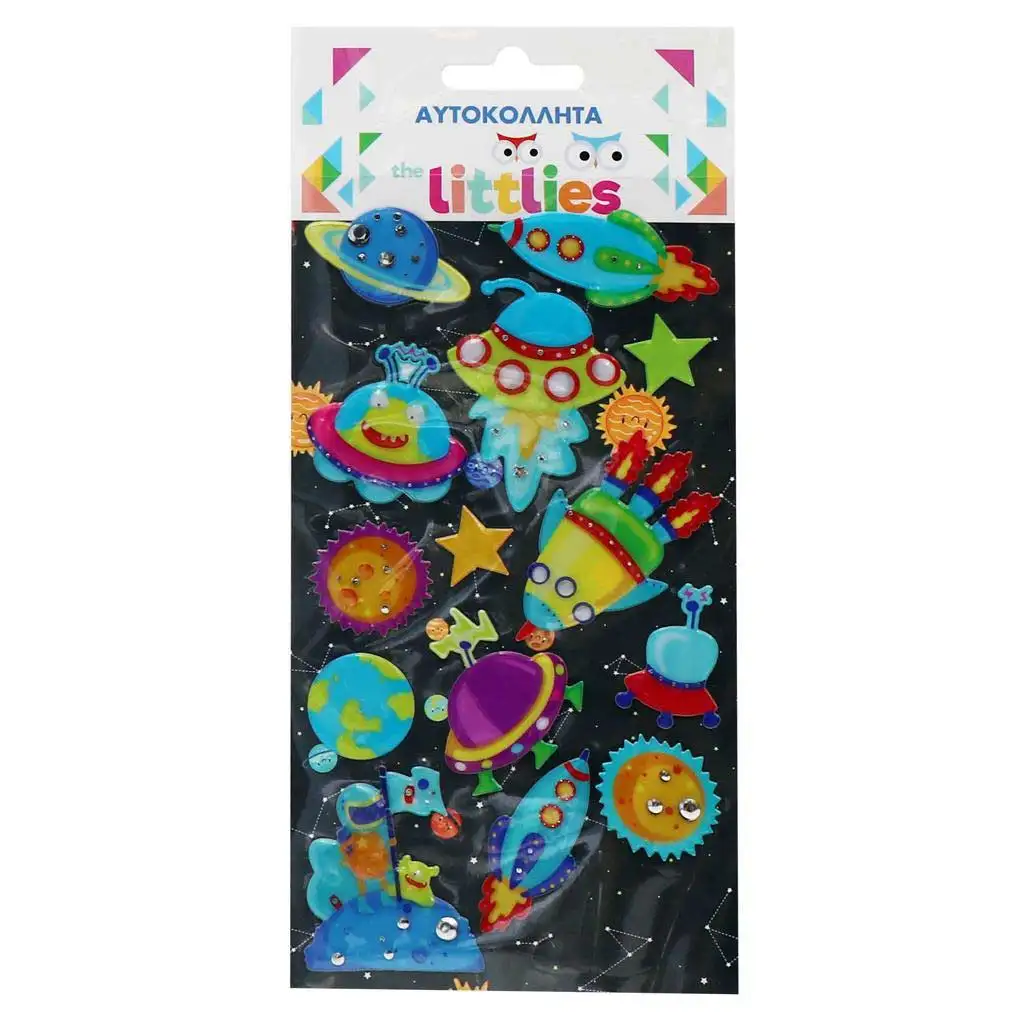 The Littlies: Raumfahrer 3D Puffy Sticker Set 10x22cm auf Bogen Bild 1