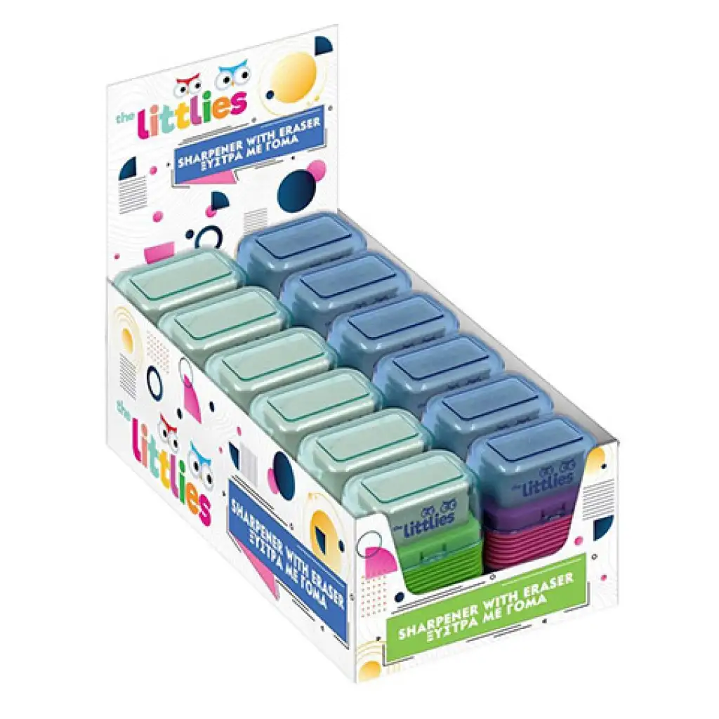 The Littlies: Bleistiftspitzer mit 2 Löchern und Radiergummi in verschiedenen Varianten Bild 1