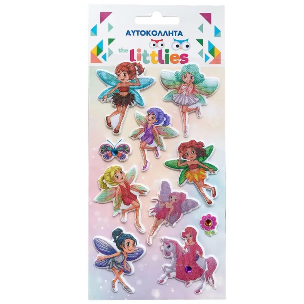 The Littlies: Feen 3D Puff-Aufkleber Set 10x22cm auf Bogen Bild 1