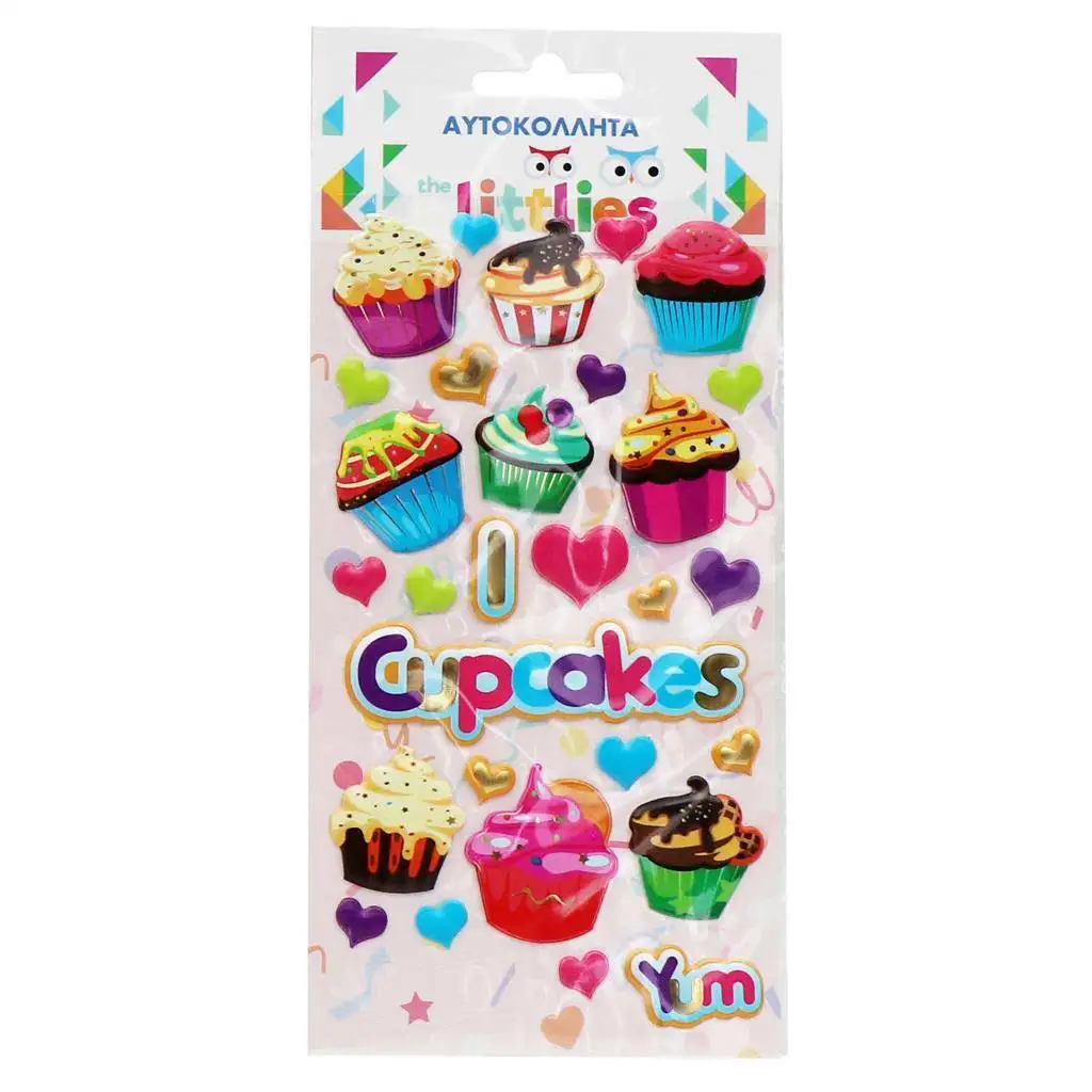The Littlies: Muffin-muster 3D-Puff-Aufkleber-Set 10x22cm auf Bogen Bild 1