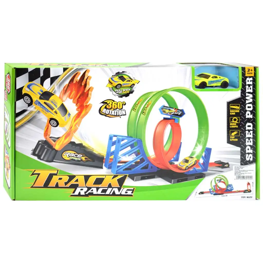 Track Racing: 360°-Doppel-Super-Loop-Rennstrecke mit 1 Auto 1/64 Bild 1