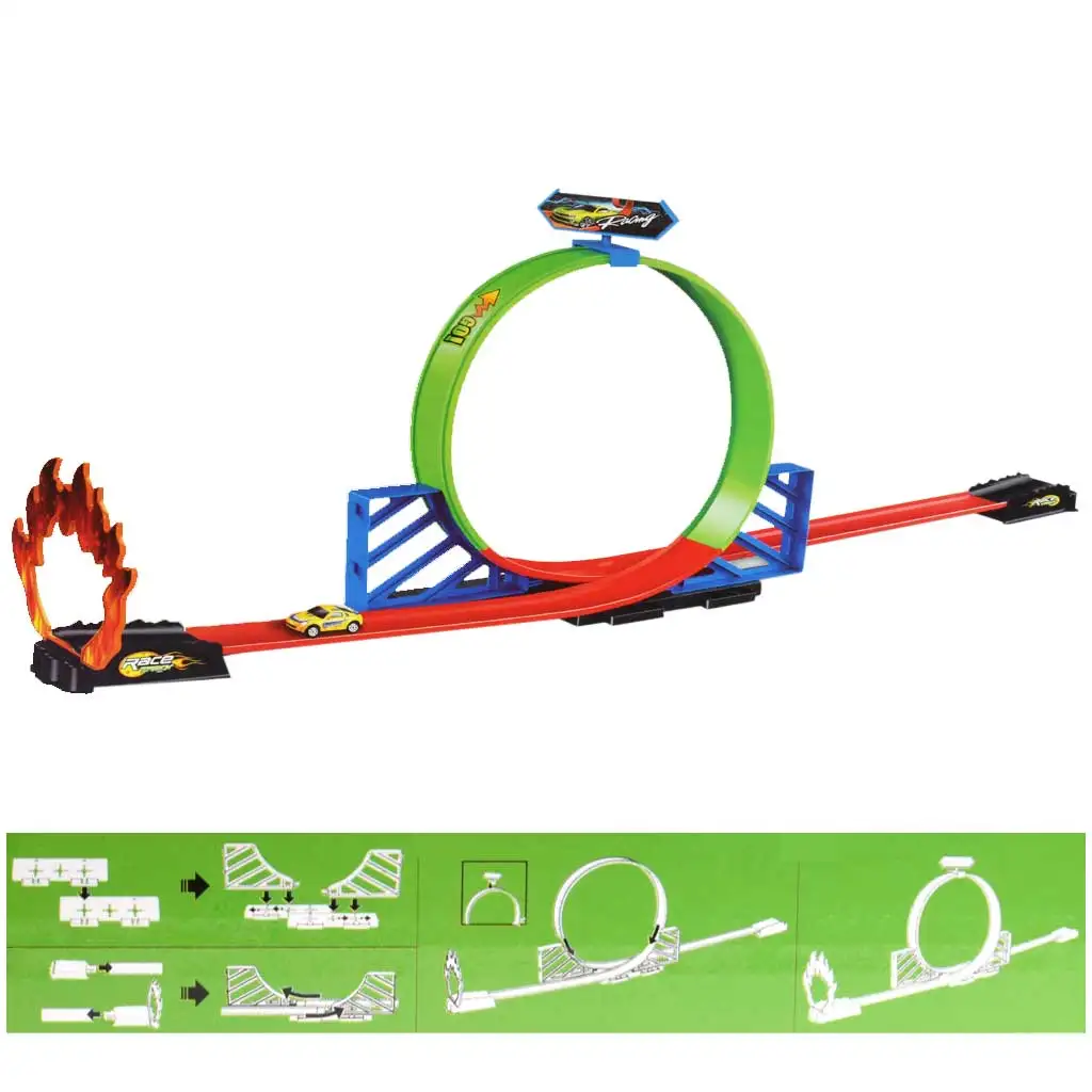 Track Racing 360°-Super-Loop-Rennstrecke mit 1 Spielzeugauto Bild 3