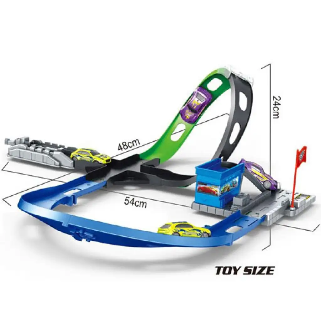 Track Racing Rennstrecke mit Looping und Spielzeugauto Bild 2