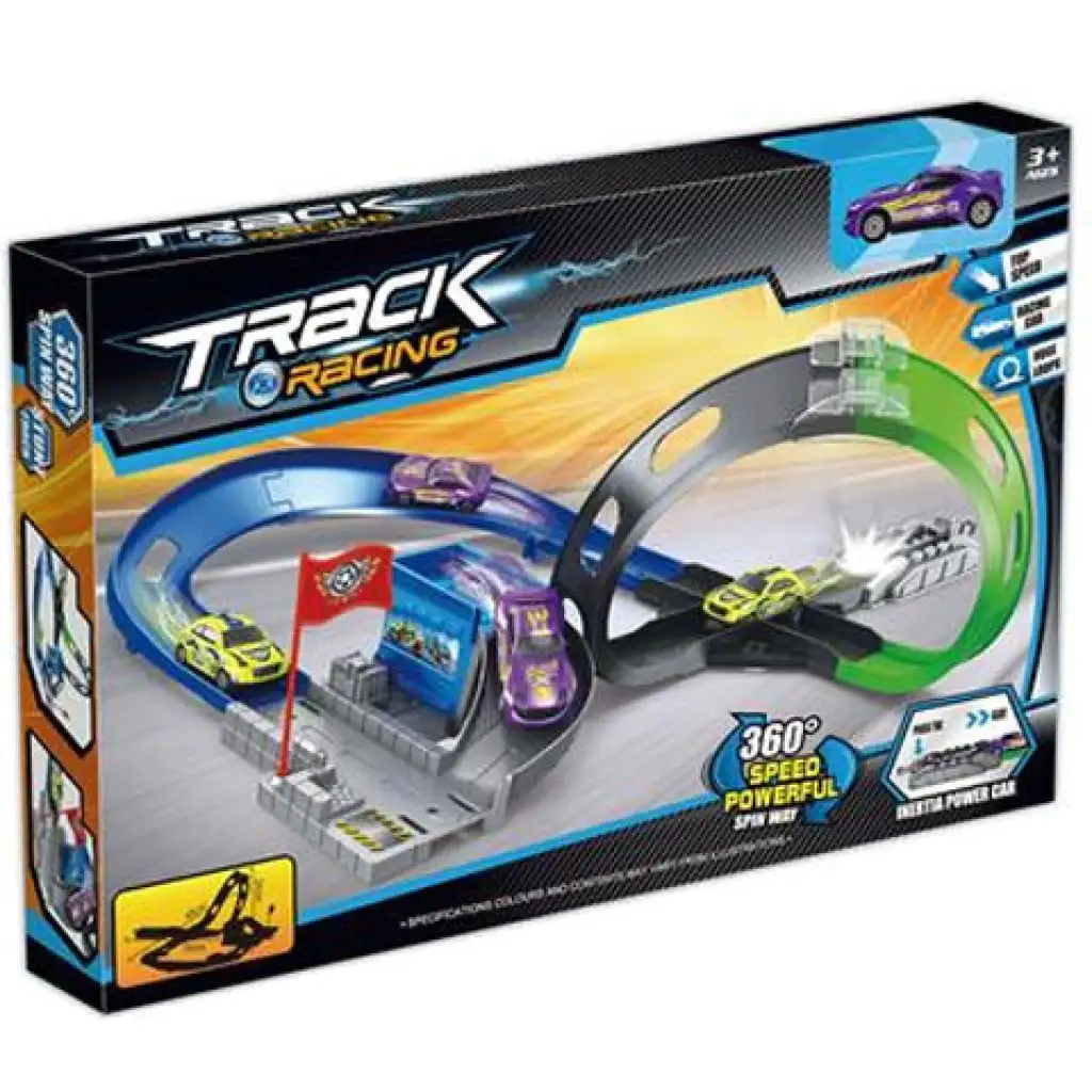 Track Racing Rennstrecke mit Looping und Spielzeugauto Bild 1