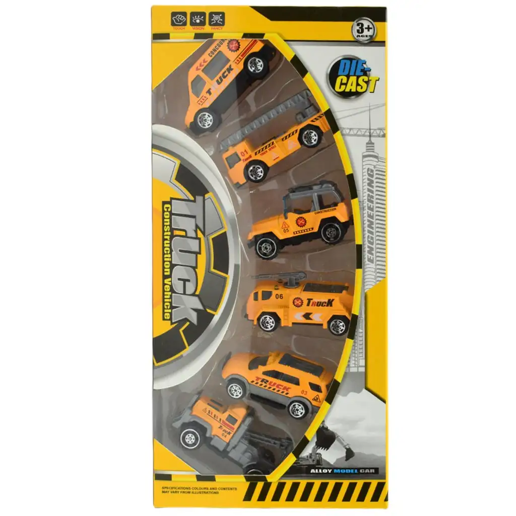Truck Team: 6-teiliges Set Bauindustrie-Kleinwagen-Set 1/64 Bild 2