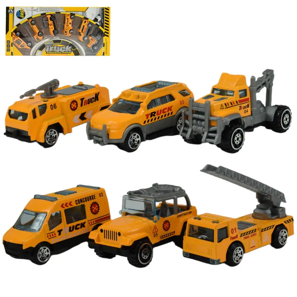 Truck Team: 6-teiliges Set Bauindustrie-Kleinwagen-Set 1/64 Bild 1