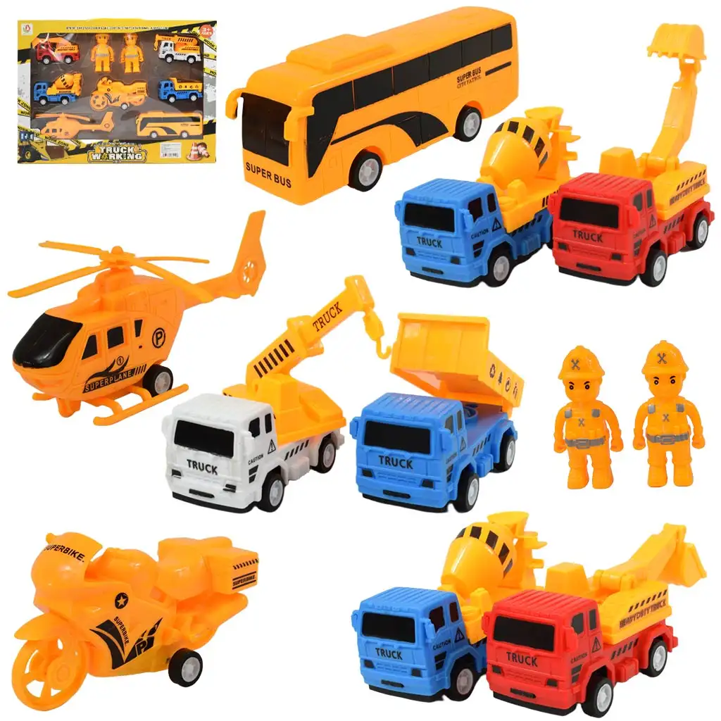 Truck Working: 7-teiliges Schwungrad-Bausatz-Set mit Autos, Fahrzeugen und Zubehör Bild 1