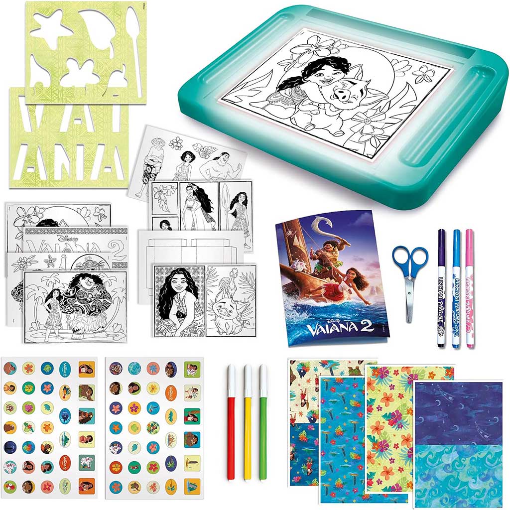 Vaiana 2 Zeichen Schule Set mit leuchtender Zeichenplatte - Lisciani Bild 2