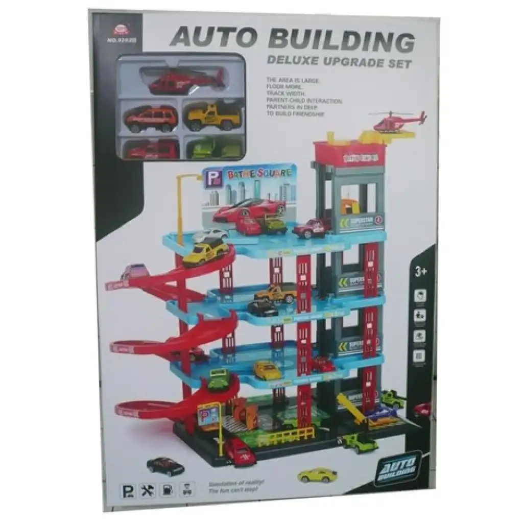 Vierstöckiges Parkhaus-Spielset mit 4 Autos Bild 1