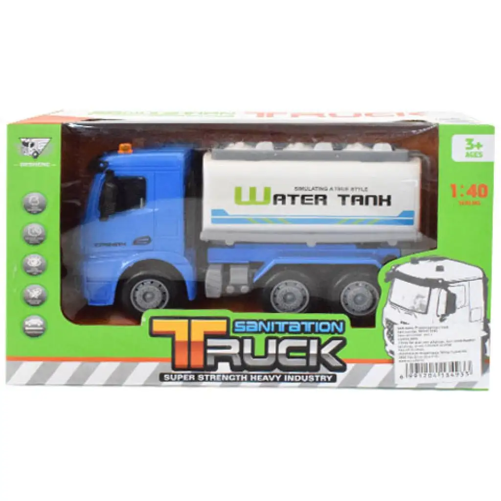 Weiß-blauer Wassertank-LKW 17cm Bild 1