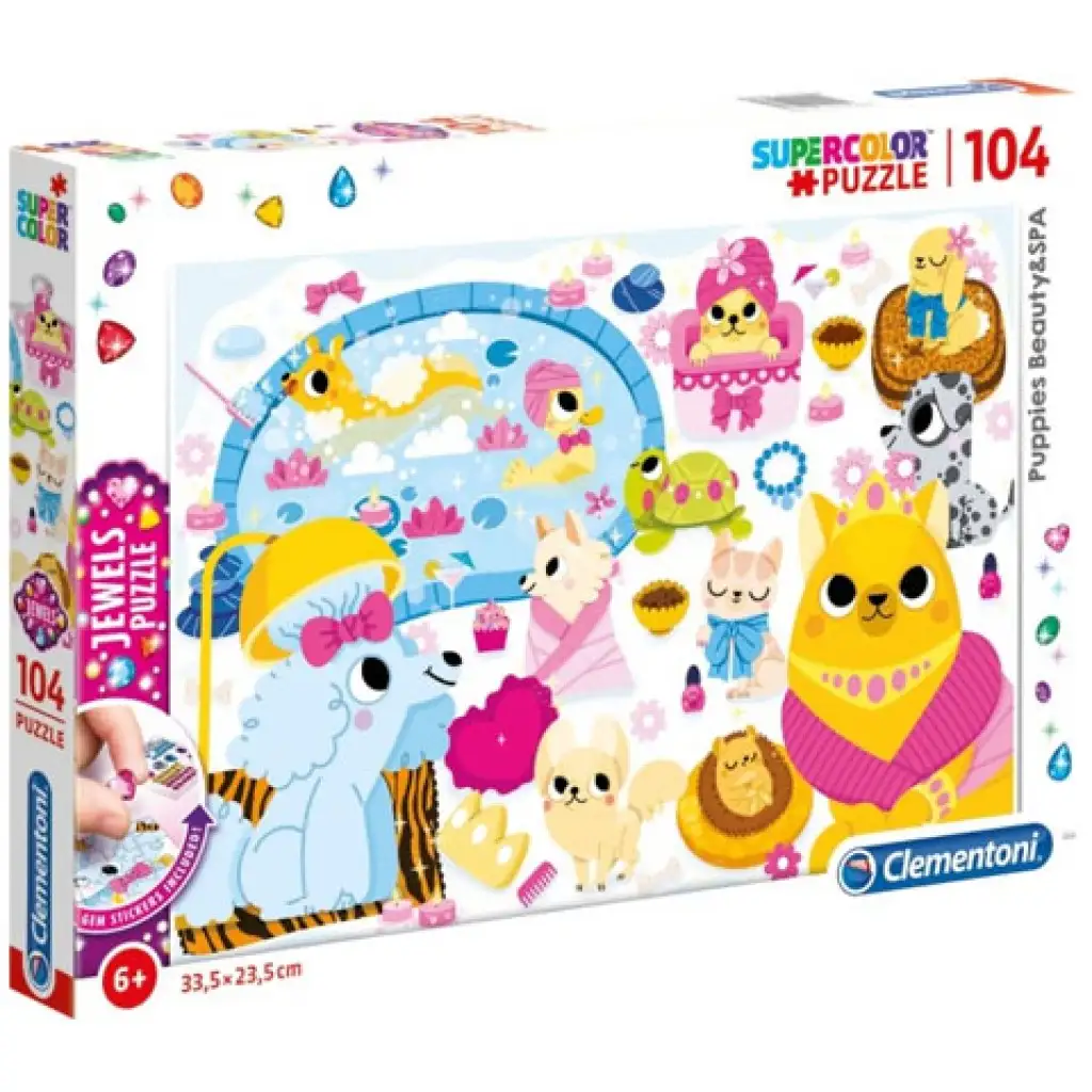 Wellness für Haustiere 104-teiliges Puzzle mit Strasssteinen - Clementoni Bild 1