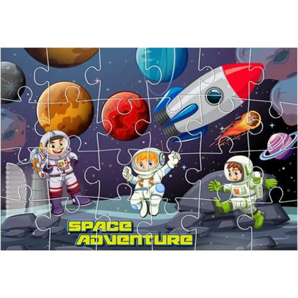 Weltraum-Puzzle mit 24 Teilen und drei ausmalbaren Postern Bild 2