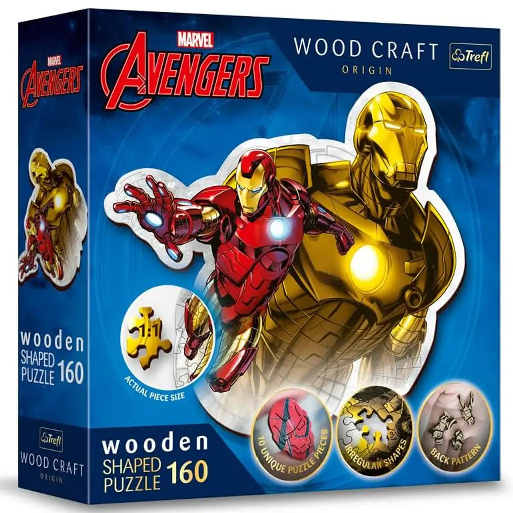 Wood Craft: Marvel Avengers - Iron Man 160-teiliges Premium-Holzpuzzle - Trefl Bild 1