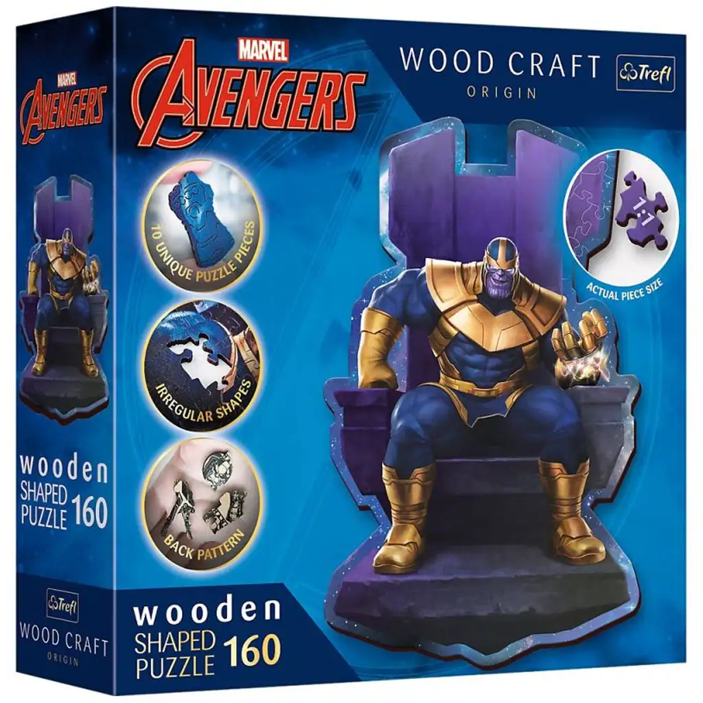 Wood Craft: Marvel Avengers - Thanos auf dem Thron 160-teiliges Premium-Holzpuzzle - Trefl Bild 1