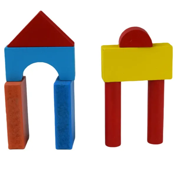 24-teiliges Set bunter Holzbausteine in einer Box Bild 2