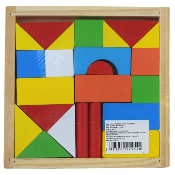 24-teiliges Set bunter Holzbausteine in einer Box Bild 5