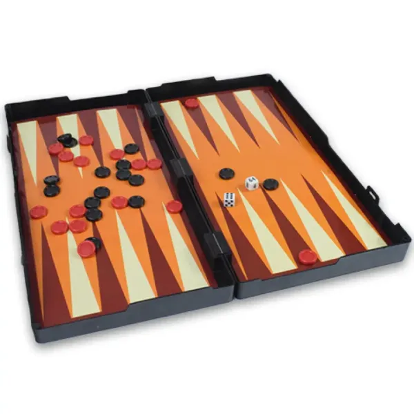 3-in-1 Kunststoff-Schachbrett mit Schach- und Damespielsteinen Bild 3