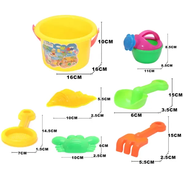 7-teiliges Sandkastenset mit Eimer Bild 2