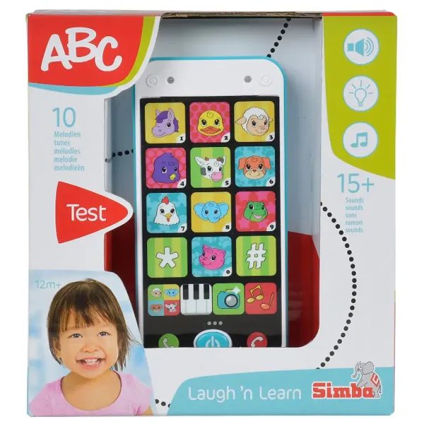 ABC Smartphone in Weiß-Blau mit Licht und Ton 13cm - Simba Toys Bild 2