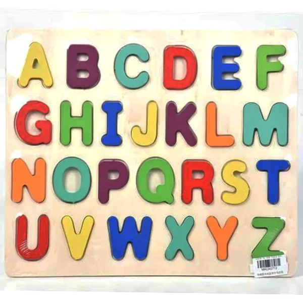 ABC gedruckte Großbuchstaben Formsortierpuzzle aus buntem Holz, 26-teiliges Set Bild 1