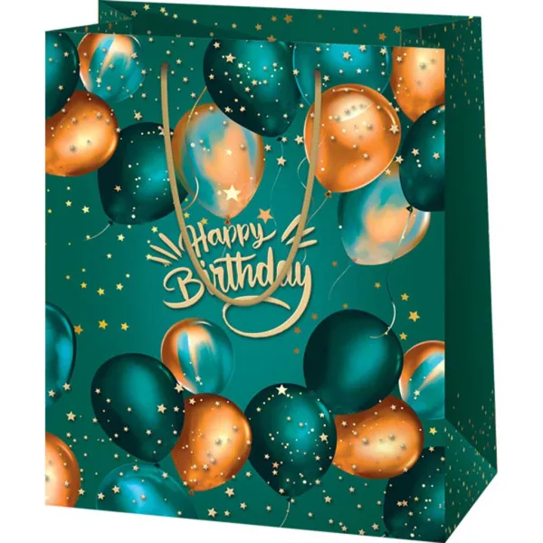 Alles Gute zum Geburtstag große exklusive grüne Geschenktasche 26 x 13 x 33 cm Bild 1