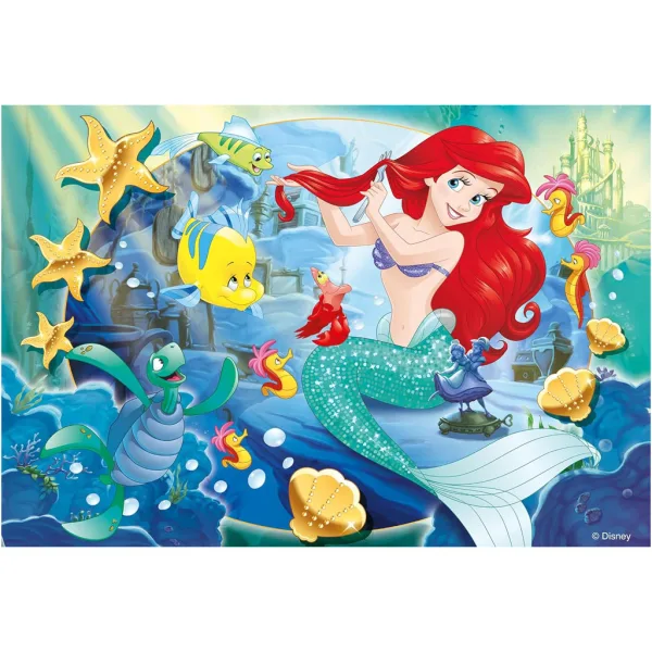 Arielle, die kleine Meerjungfrau 2-in-1-Puzzle und Ausmalbild, 250 Teile, 50 × 35 cm – Lisciani Bild 2