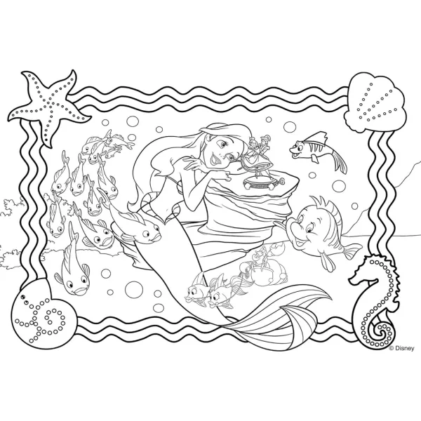 Arielle, die kleine Meerjungfrau 2-in-1-Puzzle und Ausmalbild, 250 Teile, 50 × 35 cm – Lisciani Bild 3