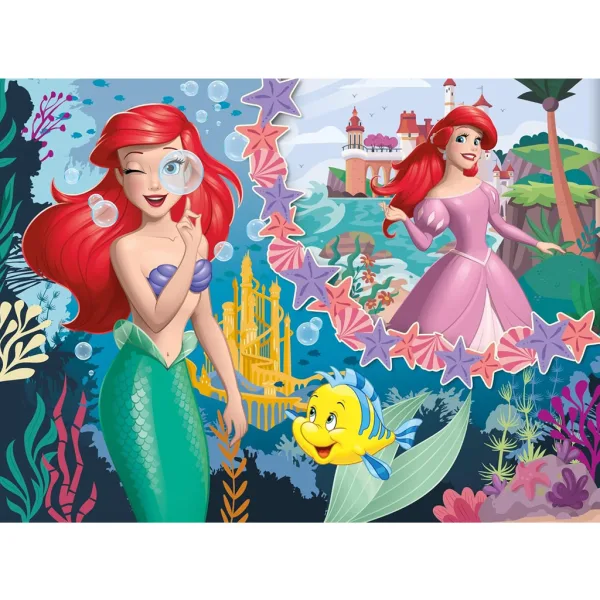Ariels zwei Welten 2-in-1 Eco Mini Puzzle und Malset, 48 Teile, 35x25 cm – Lisciani Bild 2