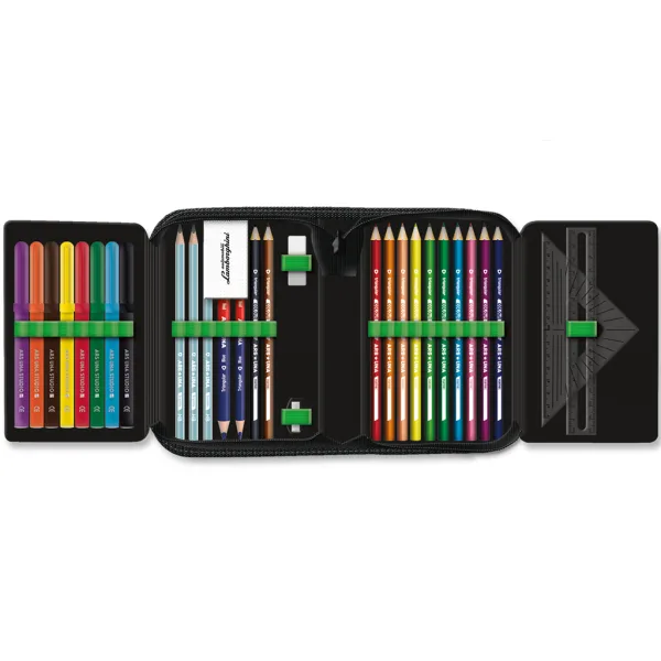 Ars Una: Aufklappbares, gefülltes Federmäppchen mit grünem Lamborghini‑Motiv, 12,8 x 19,3 x 3,6 cm Bild 2