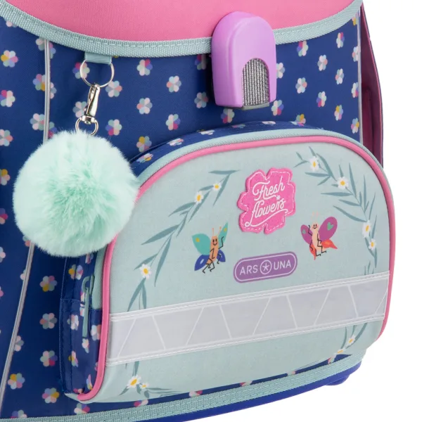 Ars Una: Frische Blumen Schultasche/Rucksack mit Magnetverschluss, 33 x 41 x 24 cm Bild 6