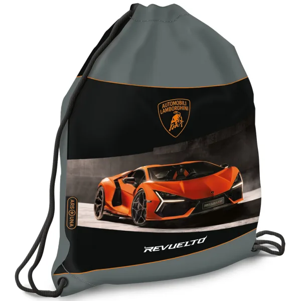 Ars Una: Orangefarbener Lamborghini Turnbeutel, Sportbeutel 32x42 cm Bild 1