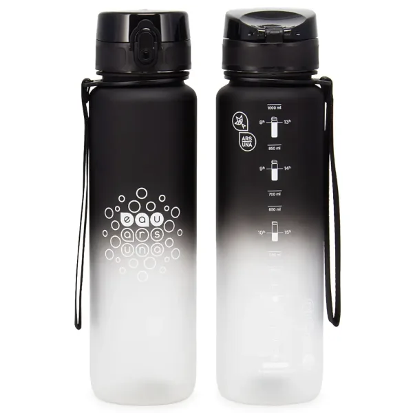 Ars Una: Schwarz-weiße BPA-freie Motivationsflasche 1000ml Bild 2