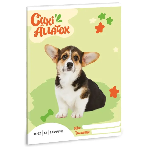 Ars Una: Süße Tiere - Welsh Corgi 1. Klasse liniertes Heft A/5 Bild 1