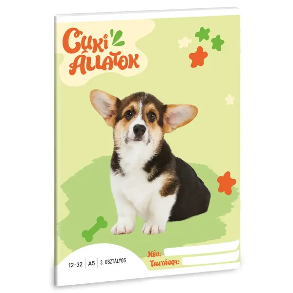 Ars Una: Süße Tiere - Welsh Corgi 3. Klasse liniertes Heft A/5 Bild 1