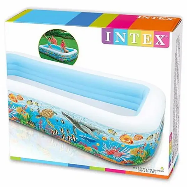 Aufblasbarer Familienpool mit Meeresmuster 305cm - Intex Bild 2