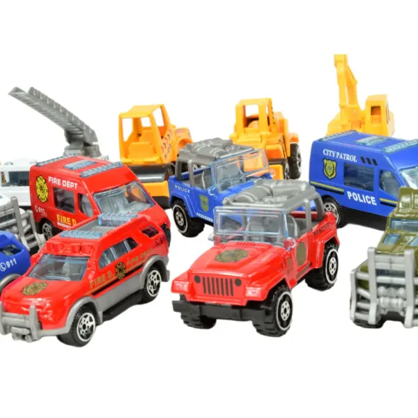 Auto-Modell: 16-teiliges Set von Rettungs-, Feuerwehr-, Militär- und Arbeitsfahrzeugen Bild 5