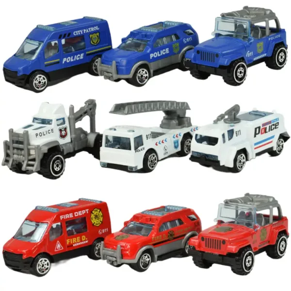 Auto-Modell: 16-teiliges Set von Rettungs-, Feuerwehr-, Militär- und Arbeitsfahrzeugen Bild 4