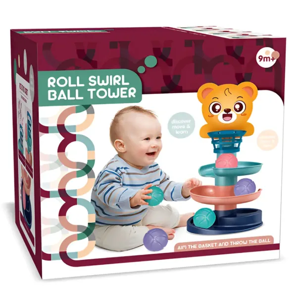Ball Tower: Fröhliche Tier-Kugelbahn in verschiedenen Varianten 45x22 cm 1 Stück Bild 3