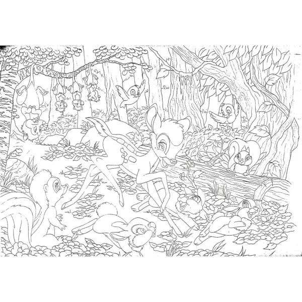 Bambi 2-in-1 60-teiliges Puzzle und Malset 50x35cm - Lisciani Bild 3