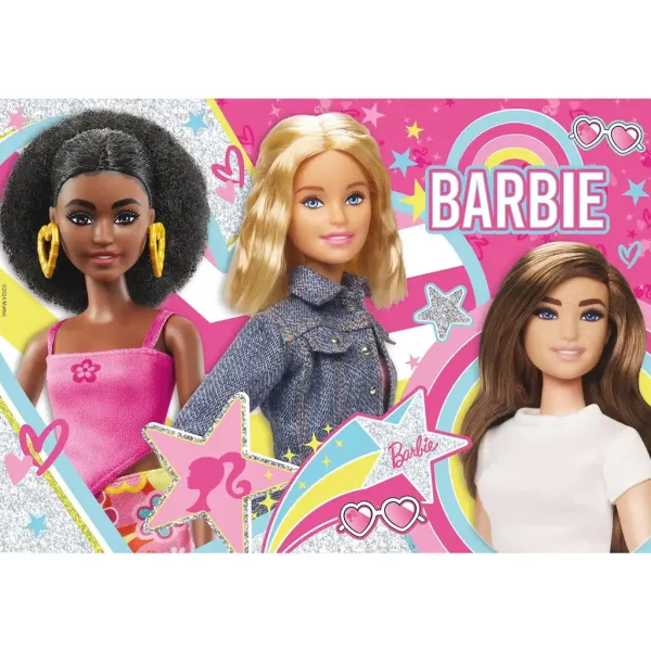 Barbie Beste Freundinnen 108-teiliges Glitzerpuzzle 50x35cm – Lisciani Bild 2