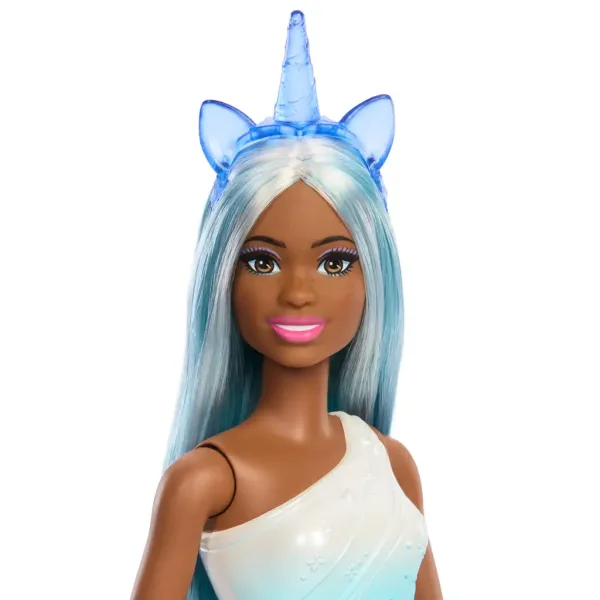 Barbie Dreamtopia: Einhorn-Puppe in blauem Regenbogenkleid - Mattel Bild 2